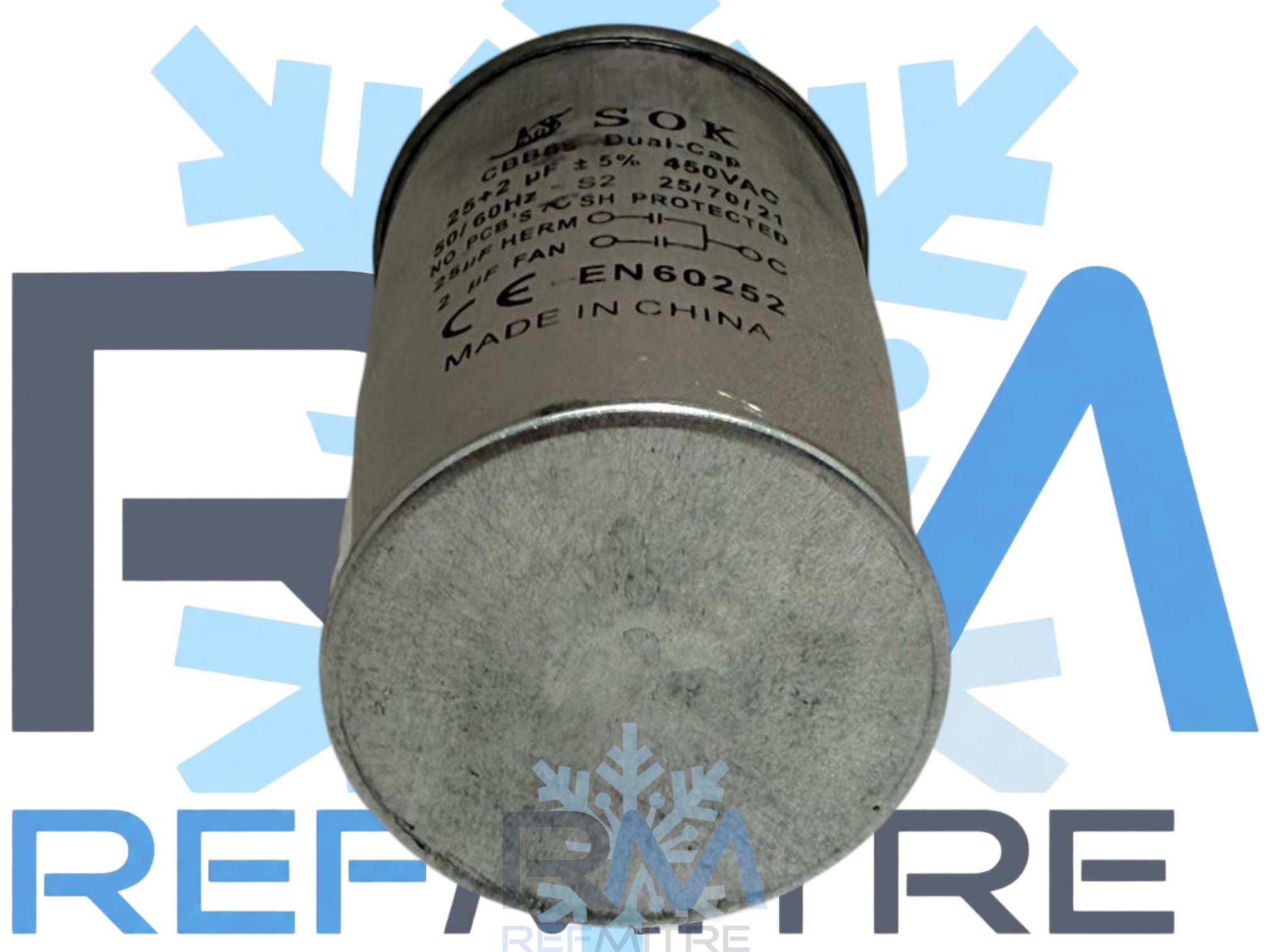 CAPACITOR DUAL REFMITRE 25 + 2 MF 450 VAC