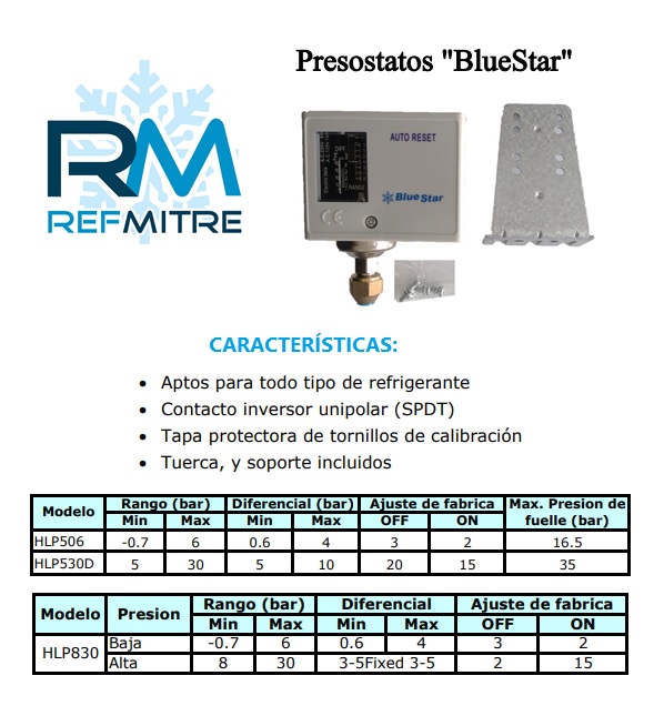 Presostato BlueStar - MG HLP530D-Alta 5/30KgAuto
