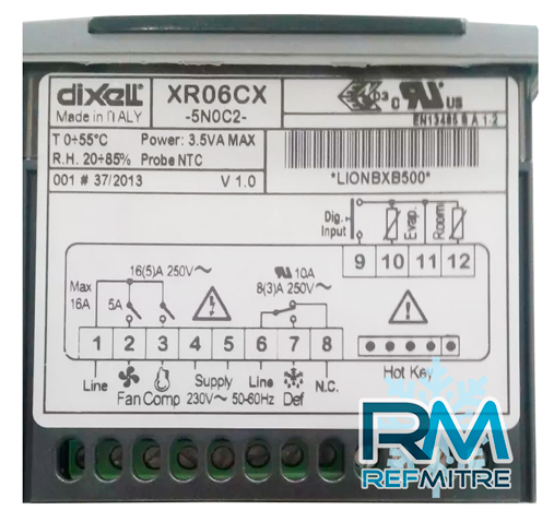 Controlador DIXELL XR06CX-5N0C2 Baja 3Rele c/sondas 230vca - 0681510001