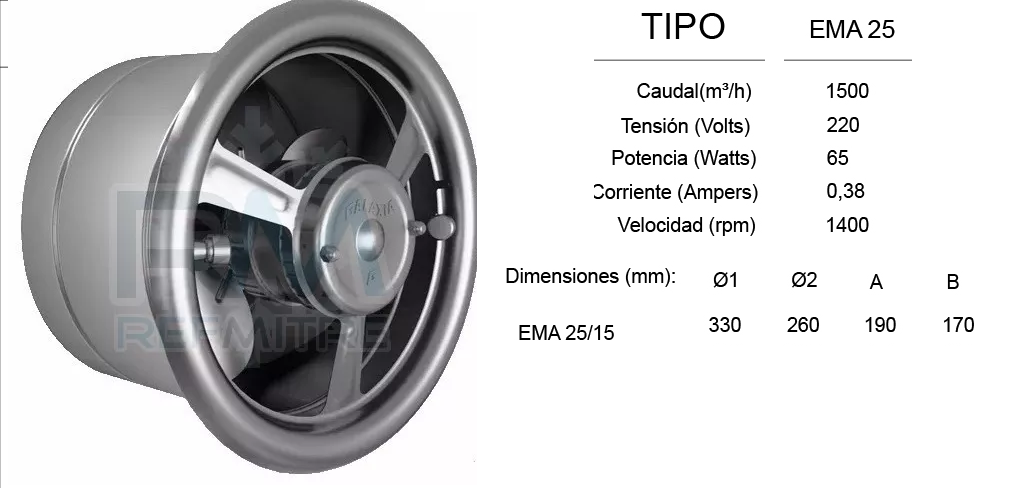 EXTRACTOR GALAXIA EMA 25/15 PERSIANA FIJA EXT/004