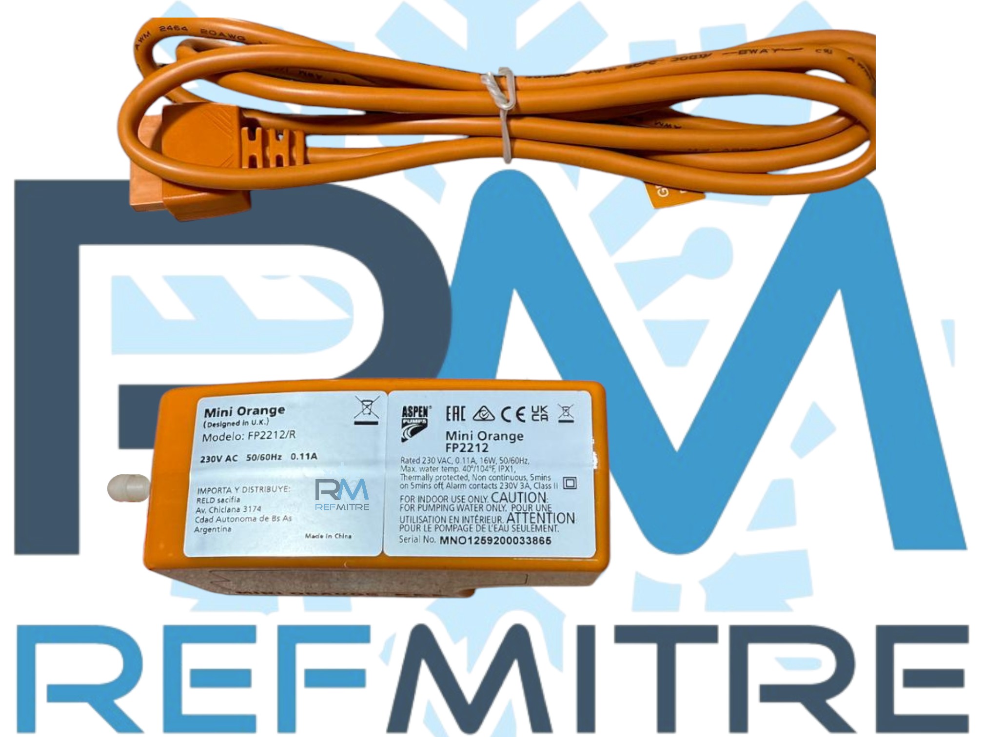 BOMBA ASPEN MINI ORANGE 12LT H/9000 FR