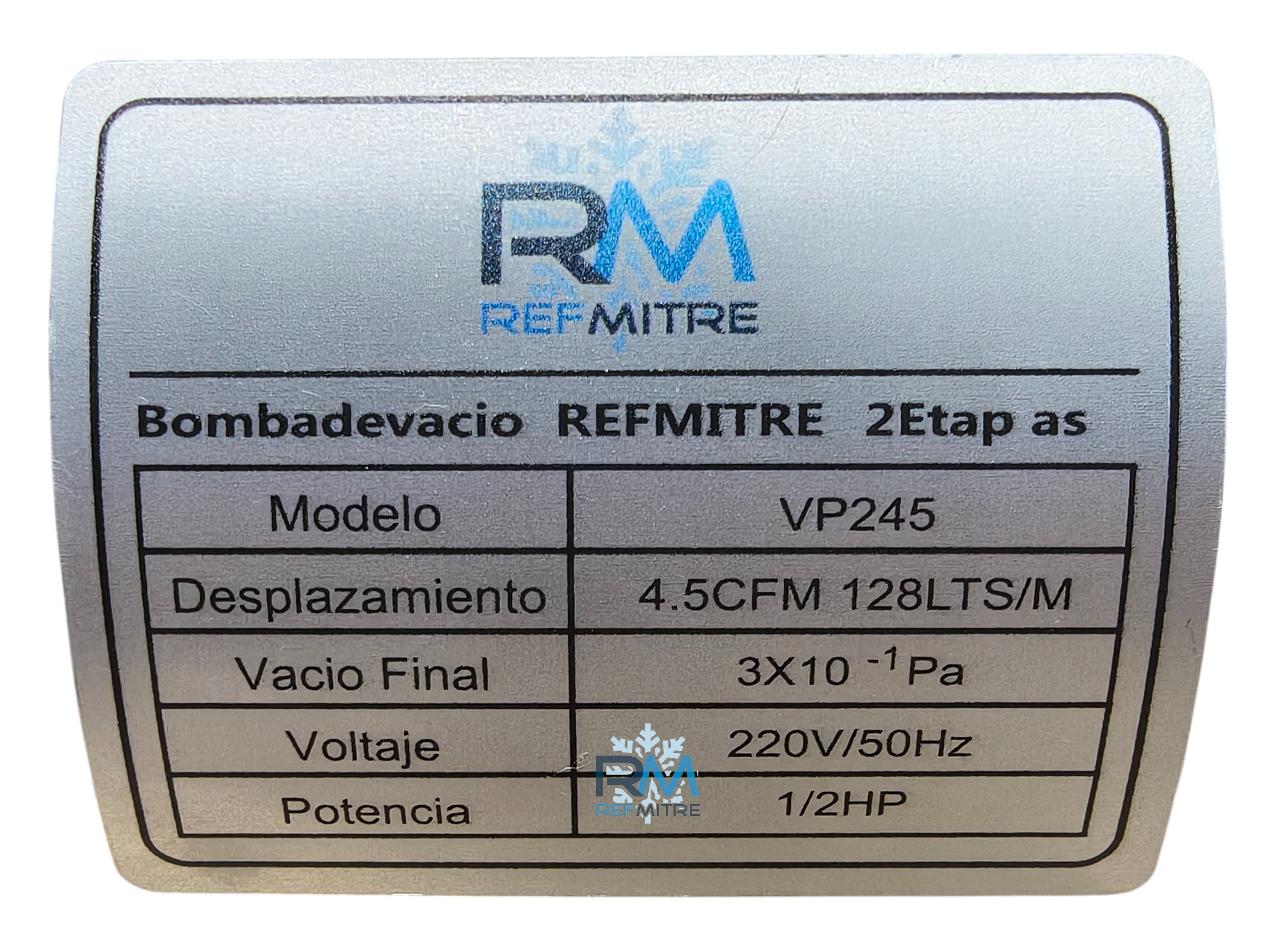BOMBA DE VACIO REFMITRE 170 L/M VAC Y SOL - VP260