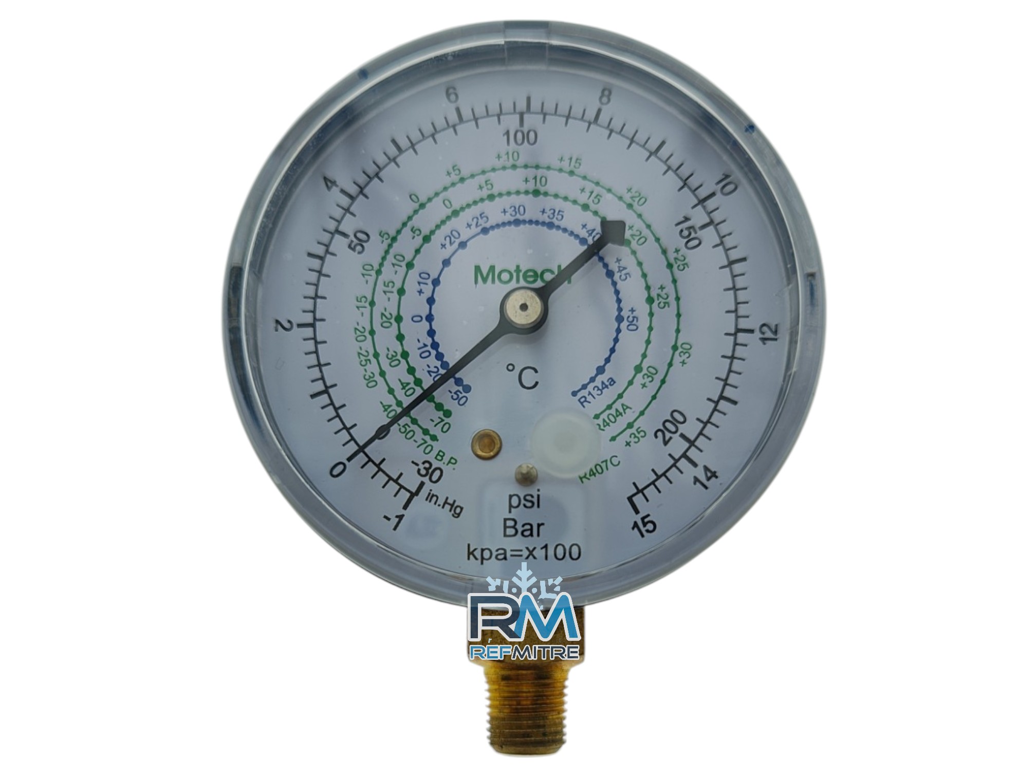 MANOMETRO MOTECH SIMPLE C/ MANOVACUOMETRO DE BAJA R134a/404A/407A