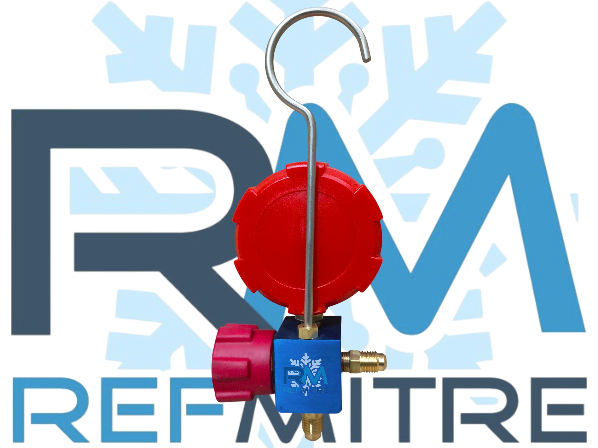 MANIFOLD SIMPLE DE ALTA REFMITRE C/ VISOR DE LIQUIDO R410 - R22 - R134 - R404