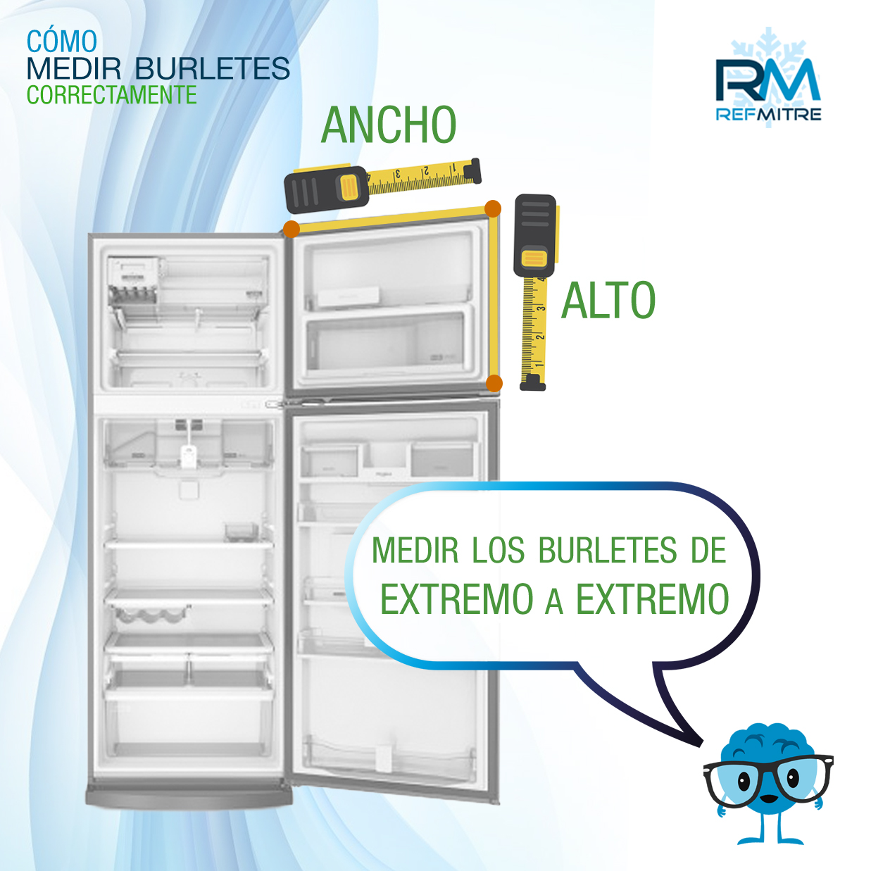 BURLETE PERFIL WHIRLPOOL CHICO