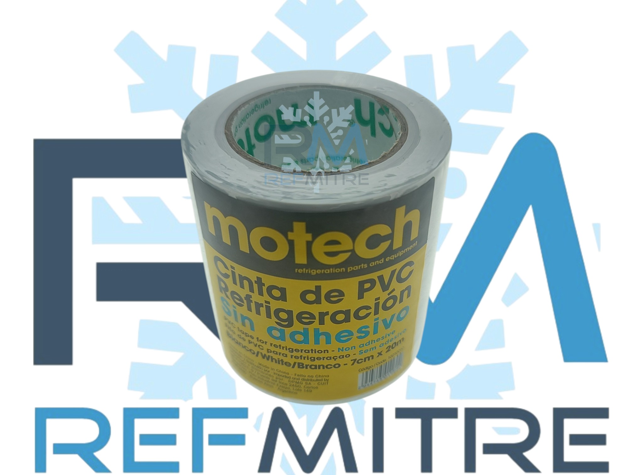 CINTA PVC MOTECH S/ADHESIVO BLANCA 70mm X 20mm - 10210010