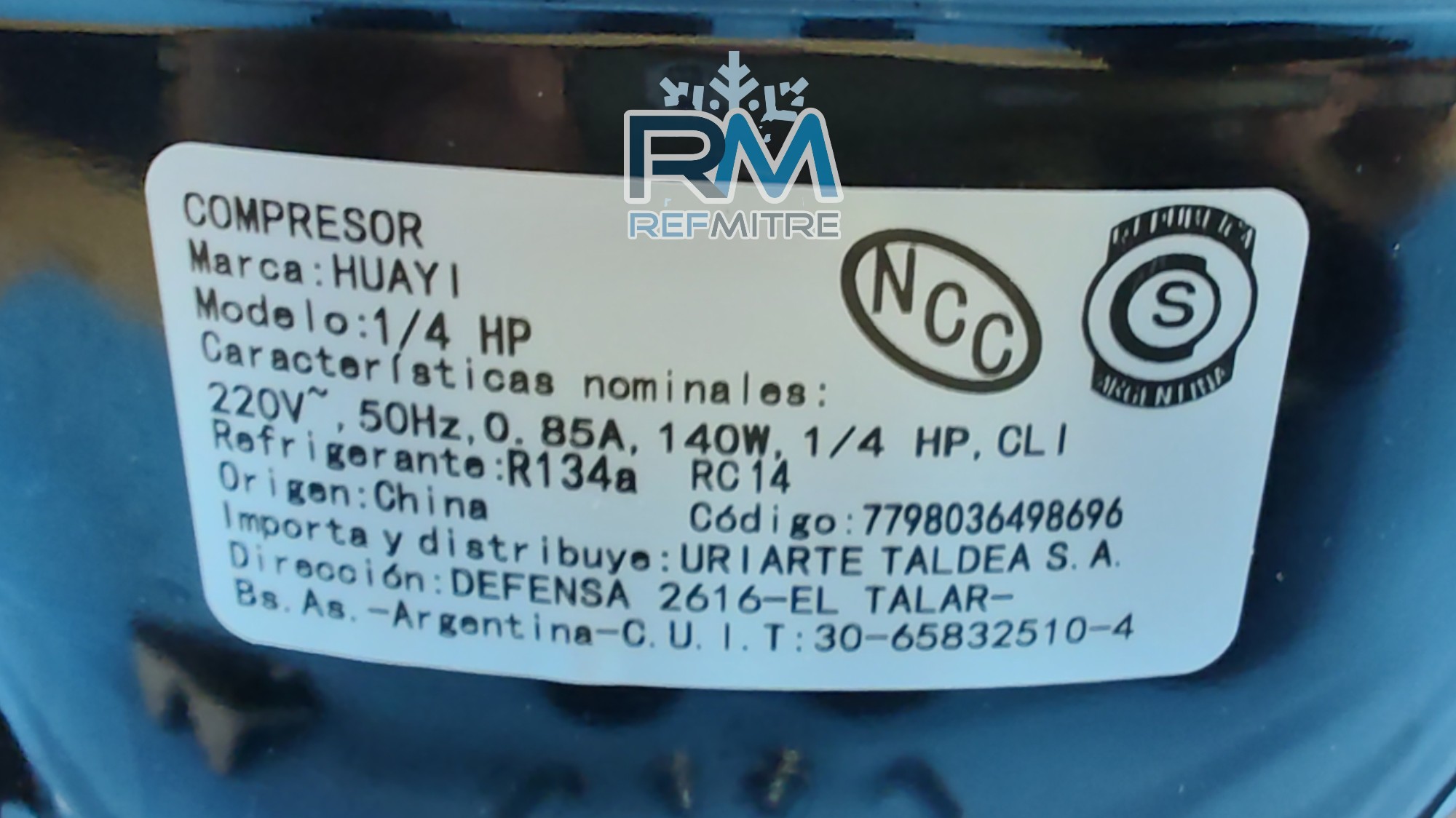 MOTOCOMPRESOR 1/4 HP HUAYI R 134/ R-12 DUAL