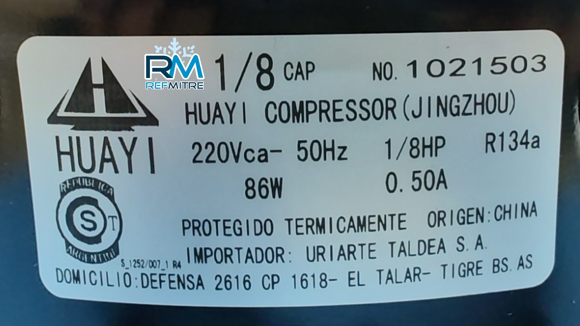 MOTOCOMPRESOR 1/8 HP HUAYI R134 / R-12 DUAL